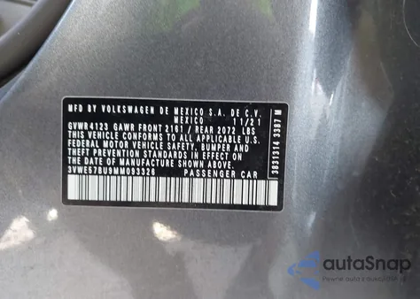 2021 Volkswagen Jetta 1.4T Sel from USA, damaged, VIN 3VWE57BU9MM093326